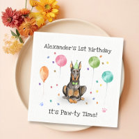 Dobermann Chien fête d'anniversaire