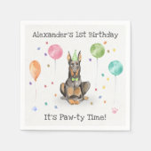 Serviette En Papier Dobermann Chien fête d'anniversaire (Devant)