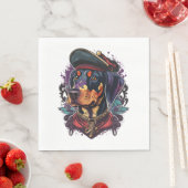 Serviette En Papier Dobermann Dog Pirate (En situation)
