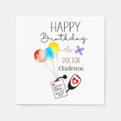 Serviette En Papier Docteur Joyeux Ballons d'anniversaire à plat Anniv (Devant)