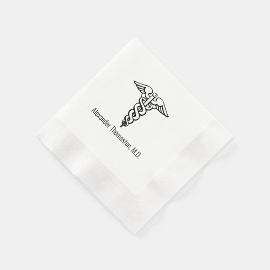 Serviette En Papier Docteur Médicale Caduceus Nom professionnel (Coin)