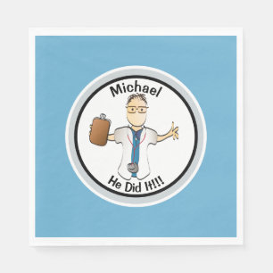 Serviette En Papier Docteur personnalisé Infirmière diplômé pour lui