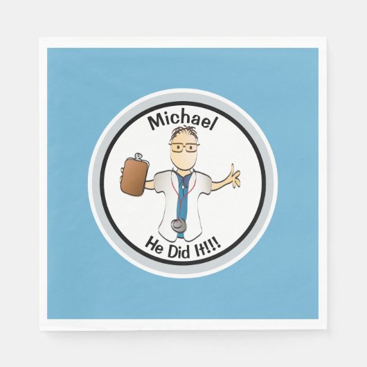 Serviette En Papier Docteur personnalisé Infirmière diplômé pour lui (Devant)