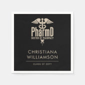 Serviette En Papier Docteur PharmD sur mesure de la Fête de Graduation (Devant)