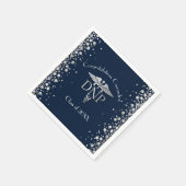 Serviette En Papier Doctor Nursing Practice Graduation NavyBlue Silver (Coin)