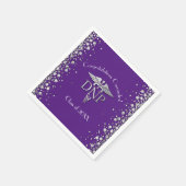 Serviette En Papier Doctor Nursing Practice Graduation Purple Silver (Coin)