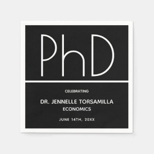 Serviette En Papier Doctorat Graduation Black Party Napkin
