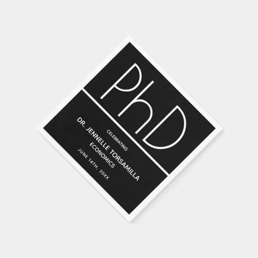 Serviette En Papier Doctorat Graduation Black Party Napkin (Coin)