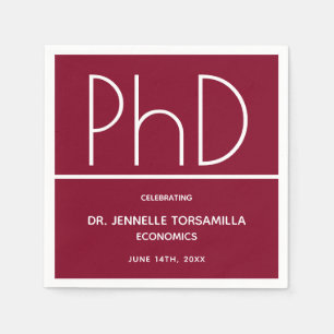 Serviette En Papier Doctorat Graduation Burgundy Party Napkin
