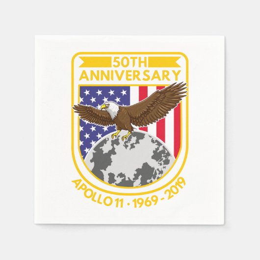 Serviette En Papier Document de fête du 50e anniversaire d'Apollo 11 (Devant)