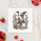 Serviette En Papier dog anc coffee (En situation)