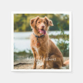 Serviette En Papier Dog Photo Personalized Merry Christmas Cocktail (Devant)