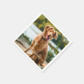 Serviette En Papier Dog Photo Personalized Merry Christmas Cocktail (Coin)