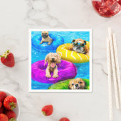 Serviette En Papier Dog Pool Party (En situation)