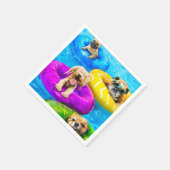 Serviette En Papier Dog Pool Party (Coin)