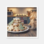 Serviette En Papier Dog Sniffing Christmas Sugar Cookies (Devant)