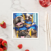 Serviette En Papier Dogs and Cat Grads in Photo Booth (En situation)