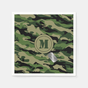 Serviette En Papier Dogtag Camo Camouflage infiltré Monogramme