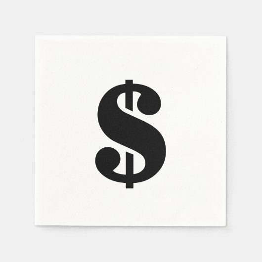 Serviette En Papier Dollar | Alphabet de gabarit simple (Devant)