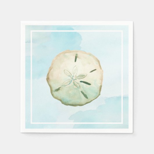Serviette En Papier Dollar bleu aquarelle (Devant)