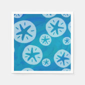 Serviette En Papier Dollar de sable blanc et Motif bleu (Devant)