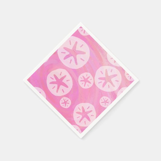 Serviette En Papier Dollar de sable blanc et rose (Coin)