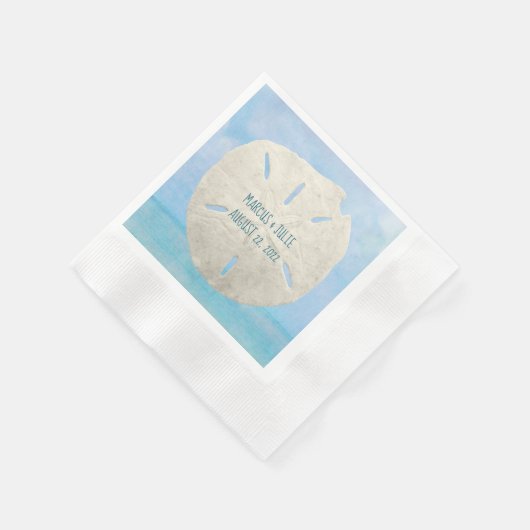 Serviette En Papier Dollar de sable mariage sur l'aquarelle (Coin)
