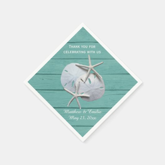Serviette En Papier Dollar de sable personnalisé Mariage de Starfish (Coin)