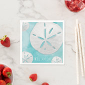 Serviette En Papier Dollar de sable tropical Turquoise (En situation)