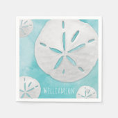 Serviette En Papier Dollar de sable tropical Turquoise (Devant)