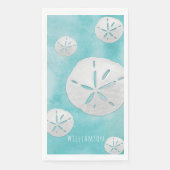 Serviette En Papier Dollar de sable tropical Turquoise Aquarelle côtiè (Devant)