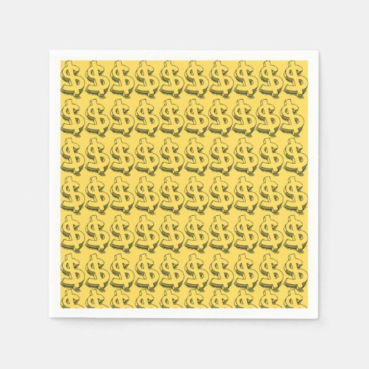 Serviette En Papier dollar or (Devant)