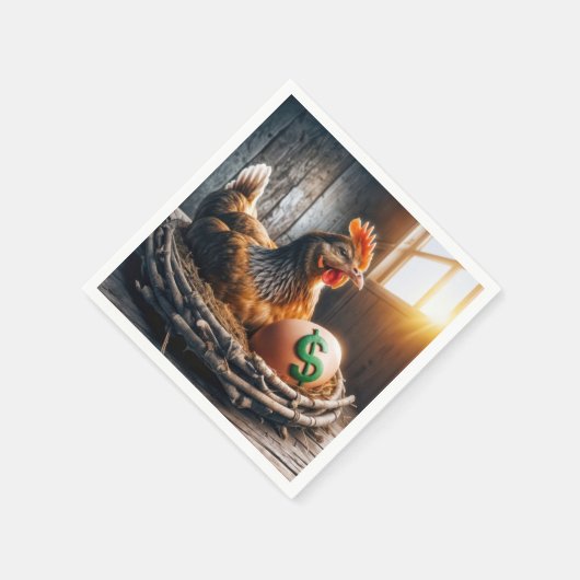 Serviette En Papier Dollar vert signe sur un oeuf (Coin)