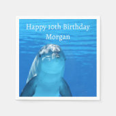 Serviette En Papier Dolphin Blue Ocean 10e fête d'anniversaire (Devant)