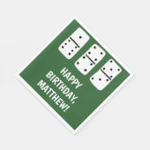 Serviette En Papier Dominos blancs avec points noirs sur vert (Coin)