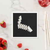 Serviette En Papier Dominos Dominoe Game Nuit (En situation)