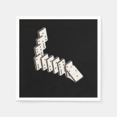 Serviette En Papier Dominos Dominoe Game Nuit (Devant)