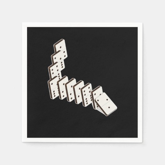 Serviette En Papier Dominos Dominoe Game Nuit (Devant)
