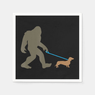 Serviette En Papier Don de chien   Bigfoot Walking Dachshund