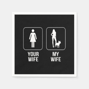 Serviette En Papier Don de chien Votre Femme - My Wife French Bulldo