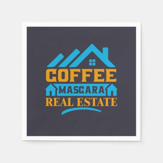 Serviette En Papier Don Realtor | Coffee Mascara Immobilier (Devant)