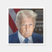 Serviette En Papier Donald Trump 2025 Portrait du président américain (Devant)