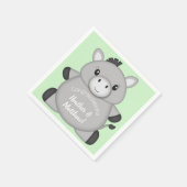 Serviette En Papier Donkey Baby shower Green (Coin)