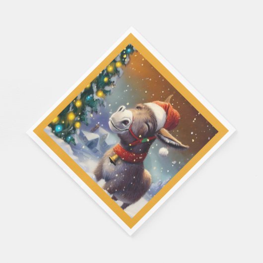 Serviette En Papier Donkey de Noël 1 (Coin)