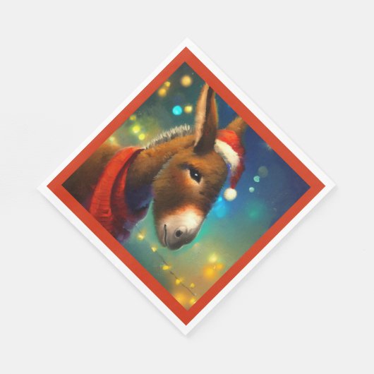 Serviette En Papier Donkey de Noël 3 (Coin)