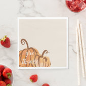 Serviette En Papier Donner Merci Aquarelle Citrouille Thanksgiving Nap (En situation)