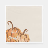 Serviette En Papier Donner Merci Aquarelle Citrouille Thanksgiving Nap (Devant)