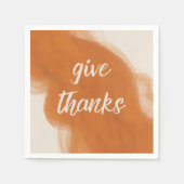 Serviette En Papier Donner Merci Terracotta Aquarelle Thanksgiving (Devant)