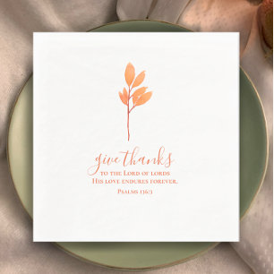 Serviette En Papier Donnez Merci Aquarelle Minimale Thanksgiving