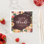 Serviette En Papier Donnez Merci Russe Automne Floral Thanksgiving Dîn (En situation)